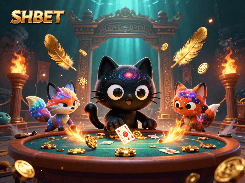 SHBET captivates players with thrilling cosmic casino experience featuring vibrant characters and dynamic game elements.