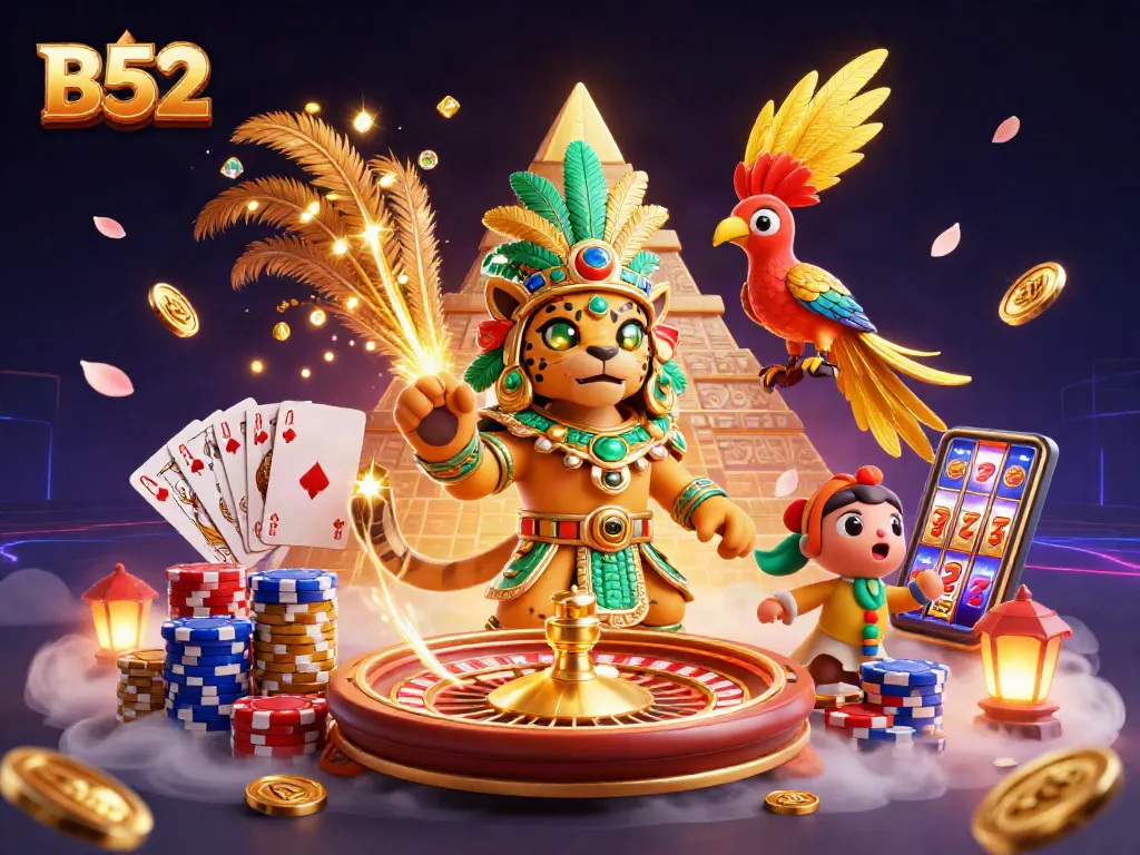 B52 players spin the roulette with vibrant casino elements and dynamic visuals.