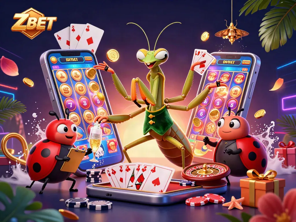 Experience the thrill of Z BET with vibrant casino elements and engaging characters!