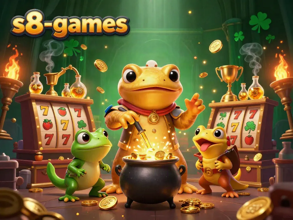 Experience the magic of s8-games with a thriving casino scene filled with gold, luck, and excitement.
