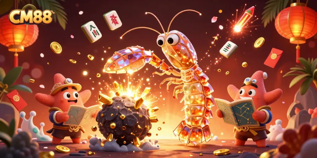Engage with the thrilling world of CM88 through this vibrant casino-themed illustration.