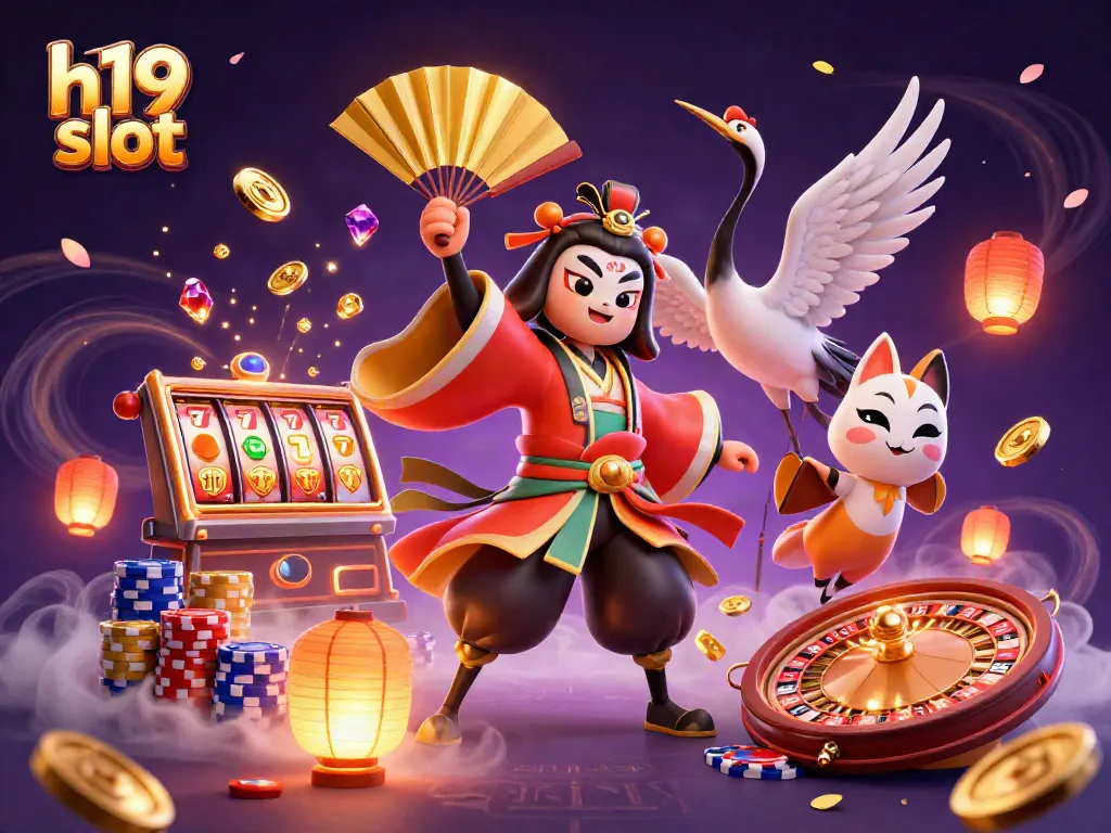 Experience the excitement of h19 slot with dynamic slot reels and vibrant casino elements.