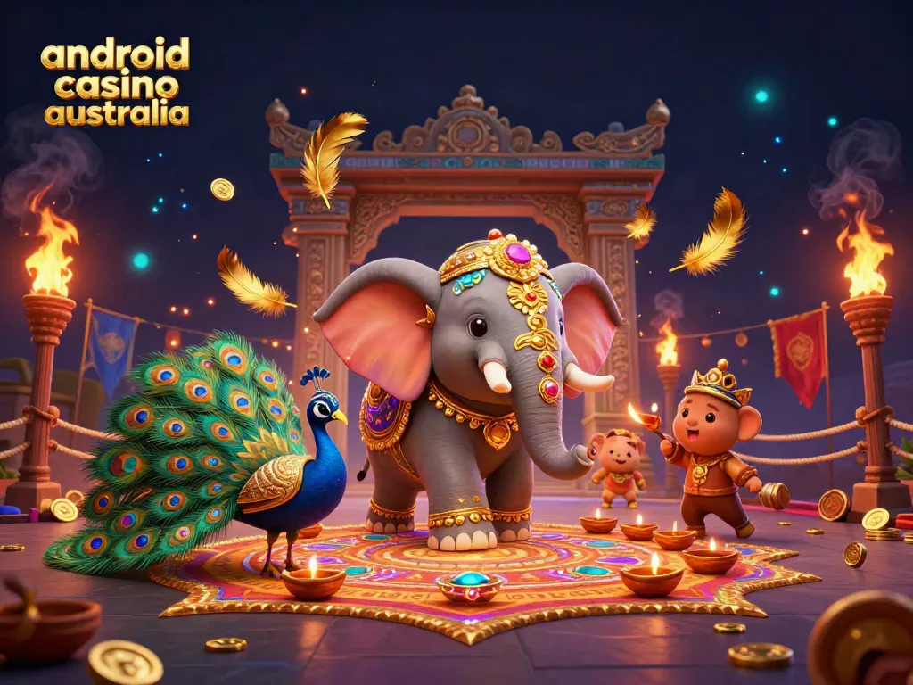 Experience winning action at android casino australia with vibrant casino-themed illustration.
