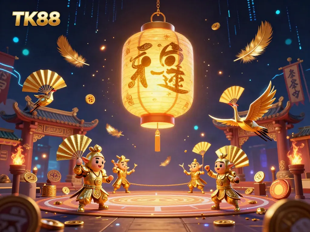 Experience the vibrant TK88 casino scene filled with dynamic characters and gaming elements.